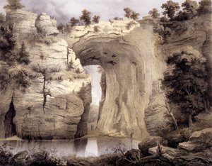 ナチュラルブリッジ、ロックブリッジ郡、「バージニア州のアルバム」、1858年 作： Edward Beyer