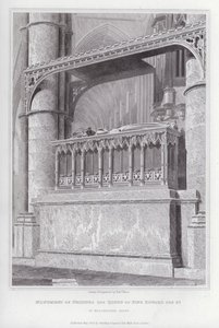 ウェストミンスター寺院にあるエドワード3世の王妃フィリッパの記念碑（彫刻 作： Edward Blore