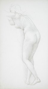 後ろから見た女性のヌード 作： Edward Burne-Jones
