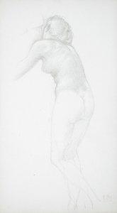 後ろから見た女性のヌード 作： Edward Burne-Jones
