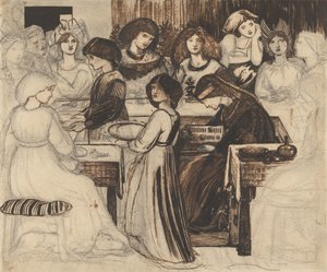 デグレヴァン卿の結婚披露宴のための習作 作： Edward Burne-Jones