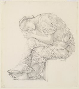 嘆き-右の図の研究 作： Edward Burne-Jones