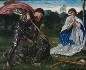 戦いセント・ジョージがドラゴン6世を殺す 作： Edward Burne-Jones