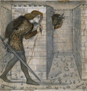 タイルデザイン - 迷宮のテセウスとミノタウロス 作： Edward Burne-Jones