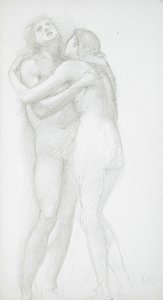 抱き合う二人の裸体 作： Edward Burne-Jones