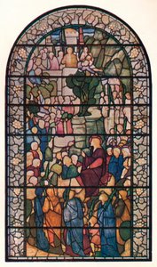エルサレムへのキリストの侵入、聖ペテロ教会の窓、ヴェールストリート、ロンドン、c1883 作： Edward Burne Jones