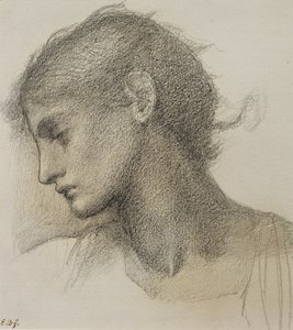 「ミル」のための頭の研究、1872年から80年 作： Edward Burne Jones