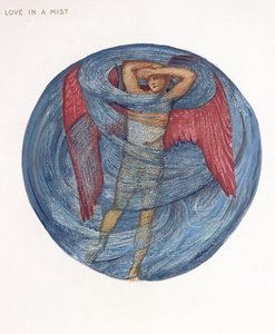 The Flower Book：I. Love in a Mist、1905（紙にガッシュを塗ったリト） 作： Edward Burne Jones