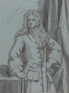 大きな袖口の長いボタン付きコートを着た紳士 作： Edward Byng