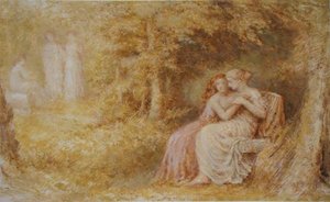 牧歌的イディル「彼岸」（油彩・紙） 作： Edward Calvert