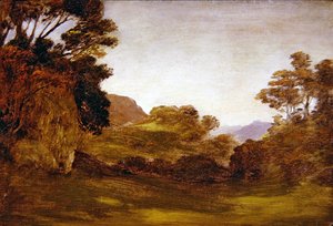 森の中の道」（油彩・ボード） 作： Edward Calvert