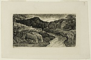 この牧場の羊 作： Edward Calvert