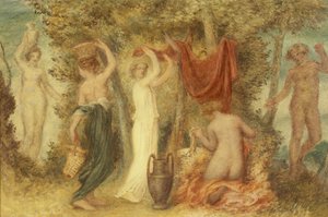 奉納物-古典的情景」（油彩・ミルボード 作： Edward Calvert