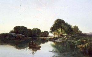 森の中の川の風景 作： Edward Charles Williams