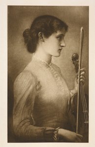 肖像画。ラファエル前派の芸術家、エドワード・バーン＝ジョーンズによる絵画の複製。 作： Edward Coley (after) Burne Jones
