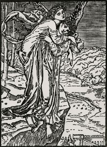 ゼファーとプシュケ 作： Edward Coley (after) Burne Jones