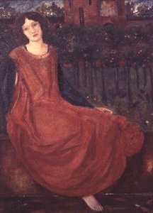 少女と金魚 作： Edward Coley Burne Jones