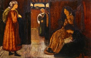 人物のいるインテリア（紙に水彩） 作： Edward Coley Burne Jones