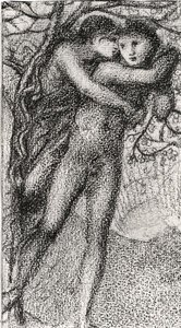 Phyllis and Demophoon, c.1868 (pink chalk) (bw photo) (100724参照) 作： Edward Coley Burne Jones