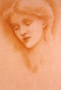 若い女性の肖像」（紙に赤チョーク）