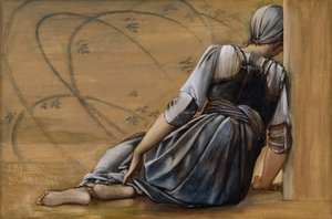 ブライヤーローズシリーズ『ガーデンコート』のための習作 作： Edward Coley Burne Jones