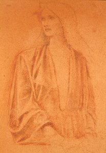 少女の習作（鉛筆・紙） 作： Edward Coley Burne Jones