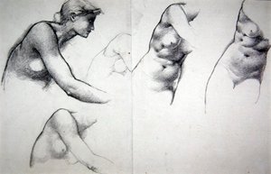 赦しの木」フィリスの像のための習作 1882年頃 （紙に鉛筆）