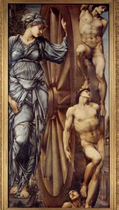 運命の輪。ジョーンズ・エドワード・バーン（1833-1898）の絵画 EC.ang 作： Edward Burne Jones