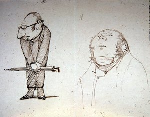 2人のパトロン（鉛筆・紙） 作： Edward Coley Burne Jones