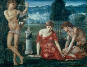 処女膜への犠牲、1875 作： Edward Burne Jones