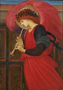 鞭打ちをする天使（紙に油彩） 作： Edward Burne Jones
