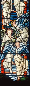 天使の登山と降順、ジェイコブスはしごの詳細120160のステンドグラスの詳細 作： Edward Burne Jones
