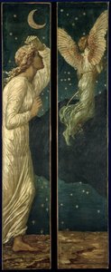 キューピッドとプシュケ-パレスグリーンの壁画-プシュケから飛び去るキューピッド、1881 作： Edward Burne Jones