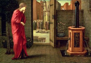 1872年、真ちゅう製の塔の建物を見ていたダナエ 作： Edward Burne Jones
