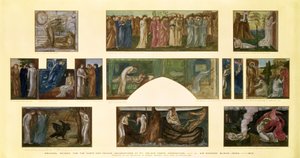 1872年ケンジントン、No.1パレスグリーンでの「キューピッドアンドプシュケ」装飾のデザイン 作： Edward Burne Jones