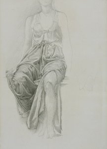1883年頃、「コペトゥア王」のための緞帳の習作（紙に黒鉛筆） 作： Edward Coley Burne Jones