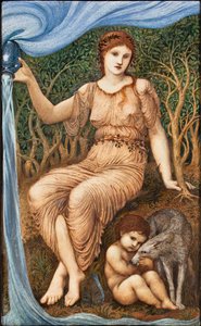 地球の母、1882年（パネル上に腐食性） 作： Edward Burne Jones