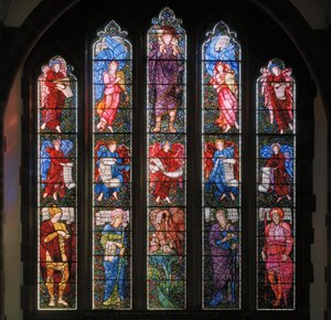 イーストウィンドウ、1880年（ステンドグラス） 作： Edward Burne Jones