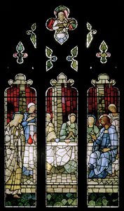 サイモンの家の饗宴、1885（ステンドグラス） 作： Edward Burne Jones