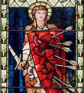 不屈の精神、c.1896（ステンドグラス） 作： Edward Burne Jones