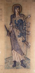 不屈の精神：セントカスバート教会のステンドグラスの窓のデザイン、ニューカッスル、c.1896