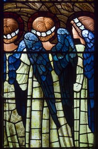 Harwarden、St Deiniol、Morris＆Co.、Edward Burne-Jones、Angels、The Nativity、1898 作： Edward Burne Jones