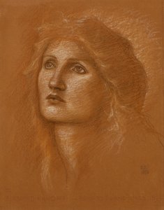女性の頭、1890 作： Edward Burne Jones