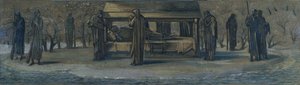 アヴァロンのアーサー王、1890年頃（ミクストメディア、紙） 作： Edward Coley Burne Jones