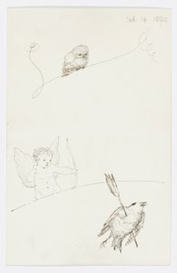 アーティストの孫娘アンジェラ・サーケルへの手紙（紙に鉛筆） 作： Edward Burne Jones