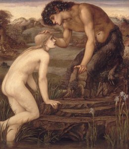 パンとプシュケ、1870年代 作： Edward Burne Jones