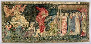 1901年に設計され、1926年に織られた金星の通過（ウール、シルク、リネンのタペストリー） 作： Edward Burne Jones