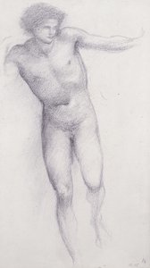 ペルセウス-運命の岩（紙にチョーク） 作： Edward Burne Jones