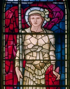 Rottingdean、St Margaret、Morris＆Co.、Edward Burne-Jones、East Window、St Michael detail、1893 作： Edward Burne Jones