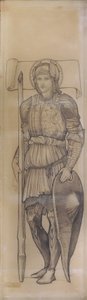 セントジョージ、1880年（紙にチョーク） 作： Edward Burne Jones